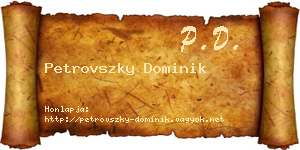 Petrovszky Dominik névjegykártya